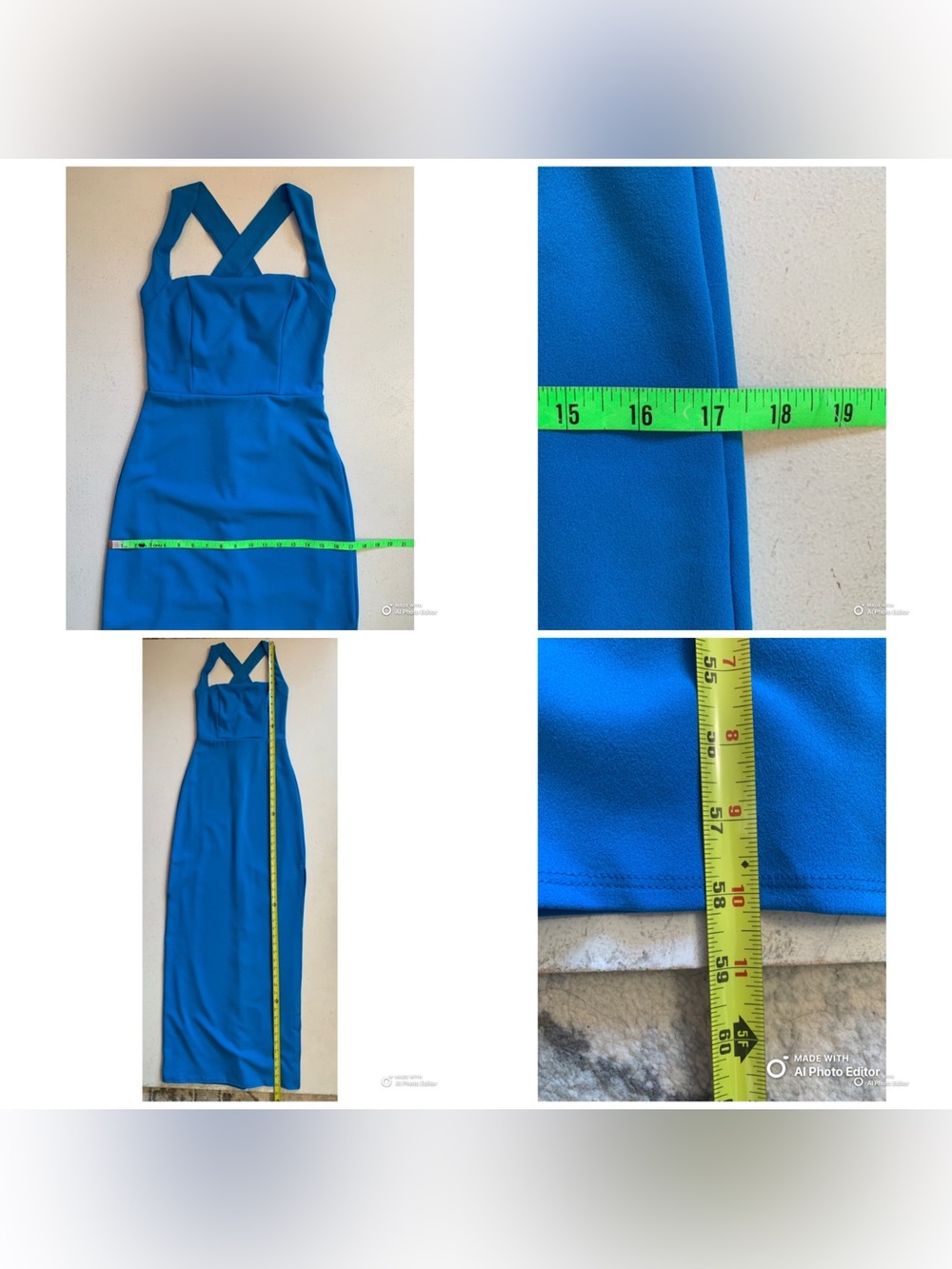 Lulus Small Glamorous Dedication Blue Sleeveless Column Maxi Dress NWT - Picture 14 of 14